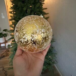 4 Gold Sequin Holiday Ornament
